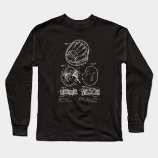 Baseball Glove Vintage Patent Drawing Long Sleeve T-Shirt